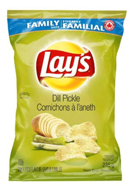 Lays Dill Pickle Flavour Potato Chips  Family Size Bag Imported From Canada