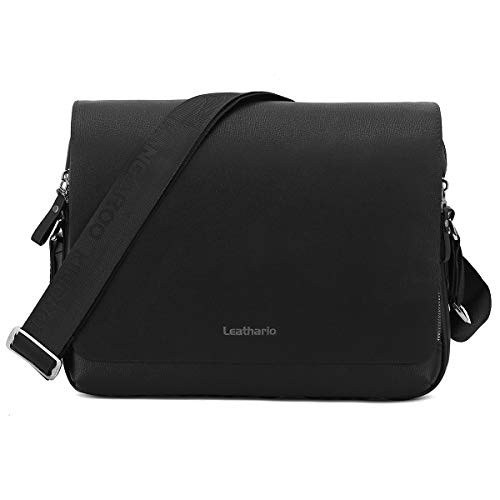 Leathario PU Leather Shoulder Bag Men s Messenger Bag Crossbody Bag Satchel Bag