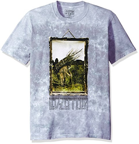 Liquid Blue Men s Led Zeppelin Man with Sticks Short Sleeve TShirt Tie Dye/Multi Small