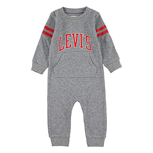 Levi s Baby Boys  Long Sleeve Coverall Charcoal Heather 0/3M