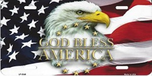 Smart Blonde LP5348 God Bless America Eagle Novelty Metal License Plate Smart Blonde LP5348 God Bless America Eagle Novelty Metal License Plate