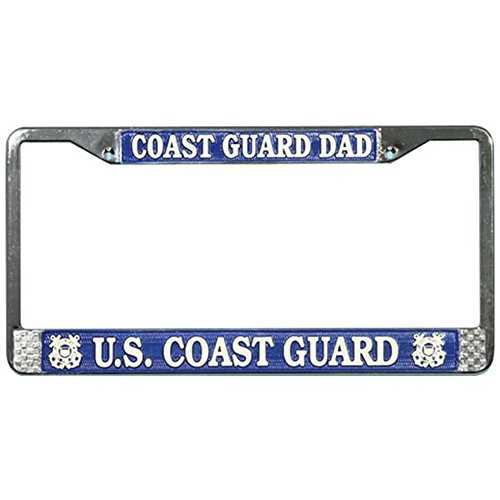 U S  Coast Guard DAD License Plate Frame Chrome Metal