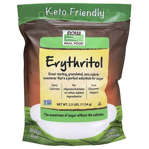 NOW Foods Erythritol GreatTasting Substitute for Sugar Zero Calories Low Glycemic Impact 2 5Pound