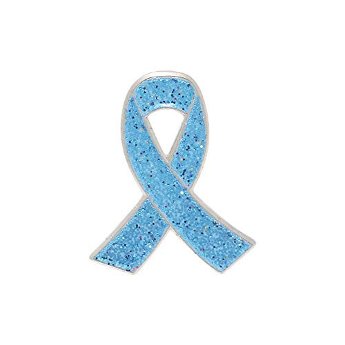 WIZARDPINS Light Blue Glitter Awareness Ribbon Enamel Pin Prostate Cancer 5 Pins WIZARDPINS Light Blue Glitter Awareness Ribbon Enamel Pin Prostate Cancer 5 Pins