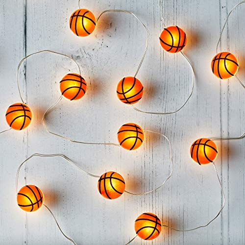 Lights4fun Inc  20 Basketball Battery Operated Micro LED Indoor Silver Wire String Lights