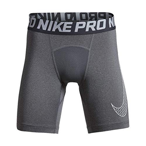NIKE Pro Older Kids Boys Shorts Carbon Heather/VoltLarge