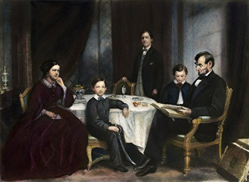 Lincoln Family 1861Npresident Abraham Lincoln With Wife Mary Todd Lincoln And Their Sons Willie Robert And Tad Engraving By JC Buttre After A Painting By Francis B Carpenter 1861 Poster Print by 18