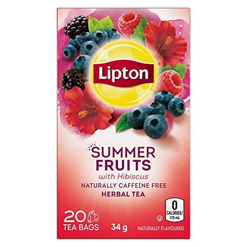 Lipton Summer Fruits Herbal Tea Bags 20 ct Imported from Canada
