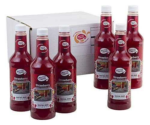 Master of Mixes Strawberry Daiquiri / Margarita Drink Mix Ready To Use 1 Liter Bottle 33 8 Fl Oz Pack of 6