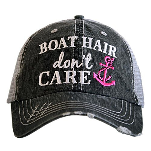 KATYDID Boat Hair Don t Care Baseball Cap  Trucker Hat for Women  Stylish Cute Sun Hat Pink