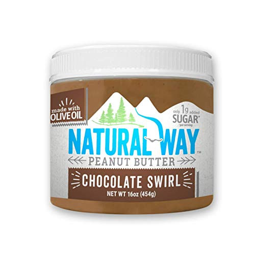 Natural Way Chocolate Peanut Butter Made with Olive Oil Environmentally Friendly Gluten Free 16 Ounce Jar NonGMO Ingredients