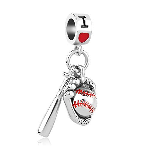 LovelyJewelry Football/Basketball/Baseball/Softball/Hockey/Soccer Sports Lover Bead for Bracelet Baseball 02 LovelyJewelry Football/Basketball/Baseball/Softball/Hockey/Soccer Sports Lover Bead for Bracelet Baseball 02