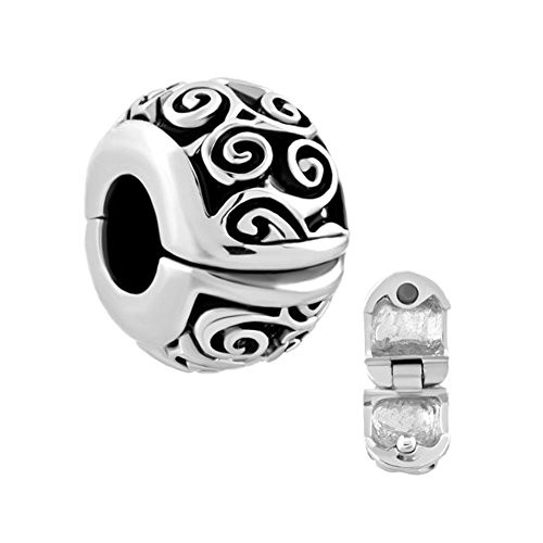 LuckyJewelry Clip Lock Stopper Spacers Beads Charms for Bracelets Irish Celtic Swirl