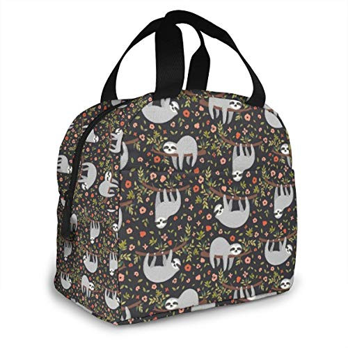 Sloth Reusable Lunch Bag Tote Bag for Women Cooler Lunch Box Insulated Lunch Container for Work Office Picnic