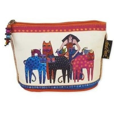 Laurel Burch Feline Minis Cosmetic Bag  MultiColored Cats and Woman