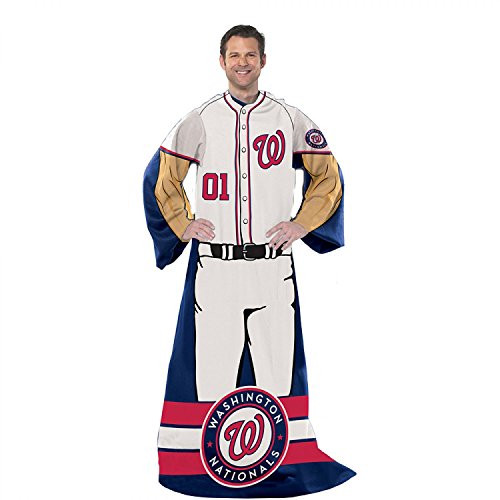 Northwest MLB Washington Nationals Throw Blanket with Sleeves One Size Multicolor Northwest MLB Washington Nationals Throw Blanket with Sleeves One Size Multicolor