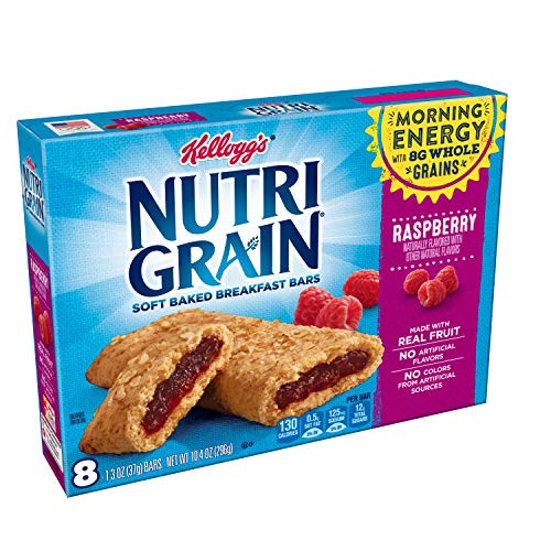 Kellogg s NutriGrain Soft Baked Breakfast Bars Raspberry Made with Whole Grain 10 4 oz 8 Count
