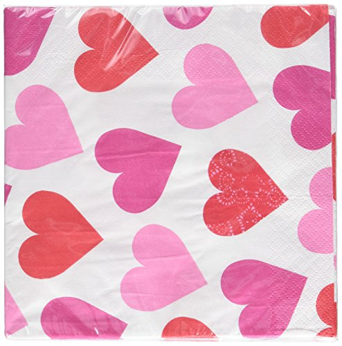 Amscan 519618 Key to Your Heart Luncheon Napkins One Size Multicolor