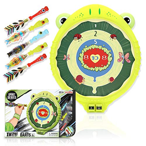 Magnetic Dart Board for Kids  Safe Dartboard Set for Boys and Girls with 1 Frog Dart Board and 5 Tadpole Darts No Holes in The Wall Easy to Hang Office  Family Relaxing Game for Kids and Adults