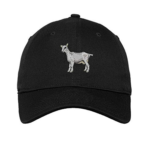 Soft Baseball Cap Saanen Goat Embroidery Animals Farm  Domesticated Twill Cotton Dad Hats for Men Women Buckle Closure Black Design Only
