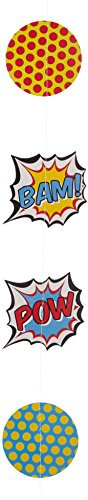 Ginger Ray Superhero Party Paper Hanging Birthday Backdrop 6 Strands