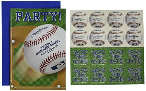 amscan Rawlings Baseball Collection Postcard Party Invitations48 Ct