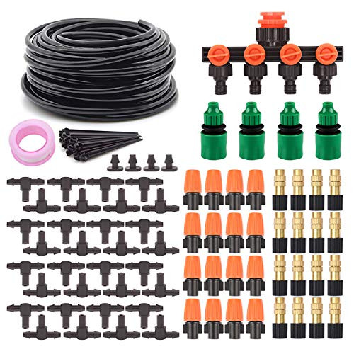 lifeengine 131ft/40m Drip Irrigation KitsDIY Saving Water Garden Irrigation System Plant Watering System 1/4  Blank Distribution Tubing Hose Automatic Irrigation Equipment Set for Greenhouse Patio