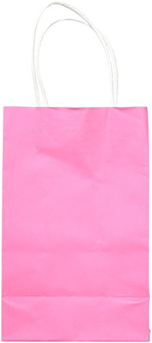 Amscan 162800 1 Bright Pink Solid Kraft Bag Small  1 piece