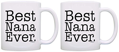 Grandma Gifts Best Nana Ever Mother s Day Gift Cute 2 Pack Gift Coffee Mugs Tea Cups White Grandma Gifts Best Nana Ever Mother s Day Gift Cute 2 Pack Gift Coffee Mugs Tea Cups White