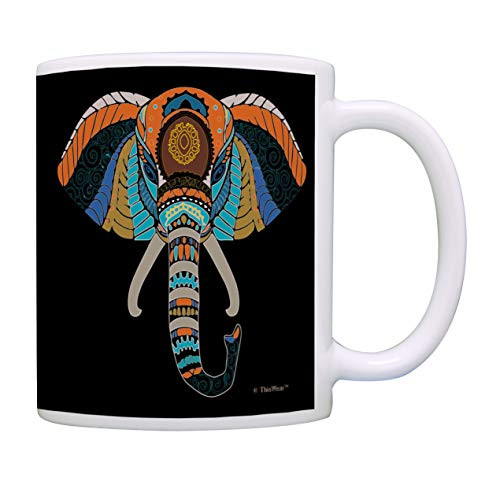 Elephant Mug Colorful Elephant Mandala Elephant Lover Gifts Animal Mug Gift Coffee Mug Tea Cup Multi