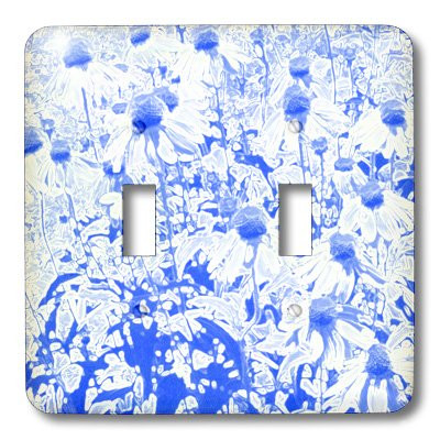 3dRose lsp_27470_2 Blue Echinacea's Floral Art Double Toggle Switch
