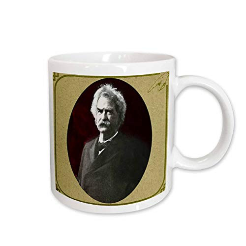 3dRose Mark Twain Vintage Magic Lantern Slide Portrait Ceramic Mug 11Ounce