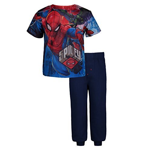 Marvel Avengers Spiderman Baby Boys  Mesh TShirt  French Terry Pants Clothing Set 18 Months Blue