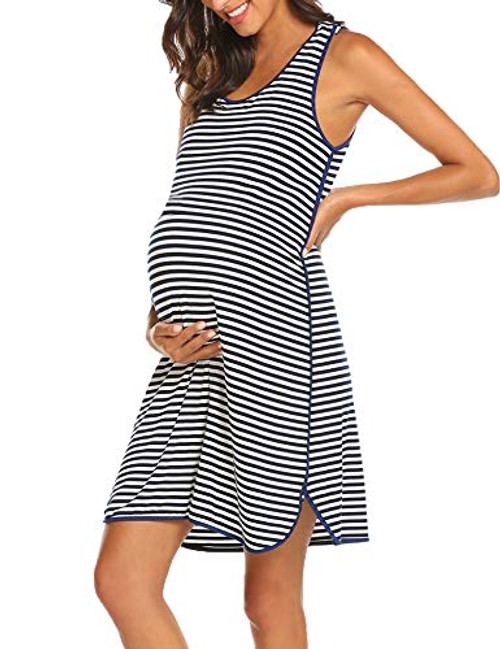 Ekouaer Women s Maternity Dress Nursing Nightgown for Breastfeeding Navy Blue Small Ekouaer Women s Maternity Dress Nursing Nightgown for Breastfeeding Navy Blue Small