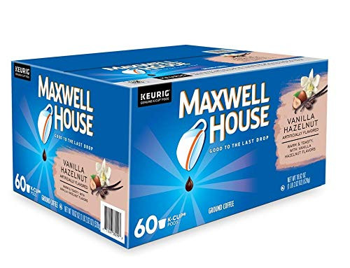 Maxwell House Vanilla Hazelnut Medium Roast KCup Coffee Pods 60 Count