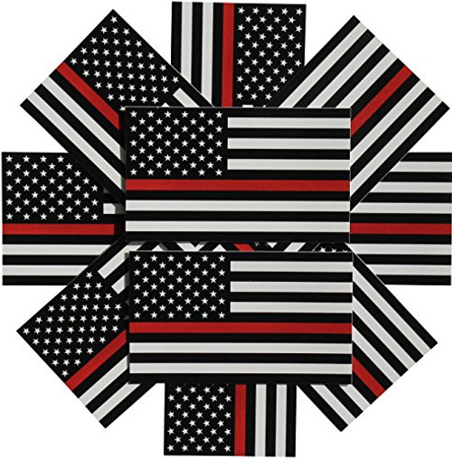 Thin Red Line Flag Decal 3x5 in Black White and Red American Flag Sticker for Cars Trucks and SUVs in Support of Firefighters and EMTs 10Pack Thin Red Line Flag Decal 3x5 in Black White and Red American Flag Sticker for Cars Trucks and SUVs in Support of Firefighters and EMTs 10Pack