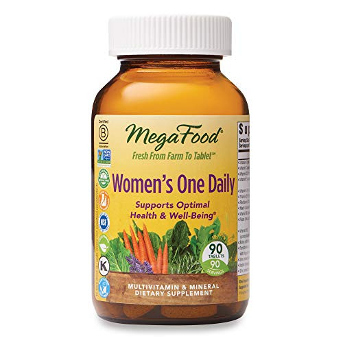 MegaFood Women s One Daily Daily Multivitamin and Mineral Dietary Supplement with Vitamins C D Folate and Iron NonGMO Vegetarian 90 tablets 90 servings