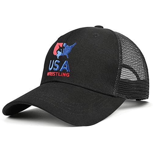 Men s Women s Baseball Hats Trucker Cap 2016OlympicTeamUSAWrestlingEmbroideryLogo Adjustable Back Dad Hat Snap Mesh Cap
