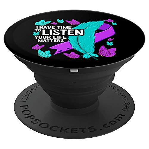 Mental Health Awareness Suicide Prevention Ribbon PopSockets Grip and Stand for Phones and Tablets