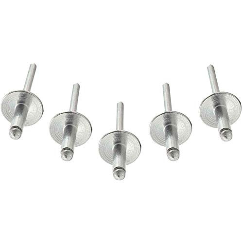 Metal Magery 100 Large Flange Aluminum Open End Pop Rivets 3/16 x 3/8 0 251 375 Inch Grip Range QTY 100 Metal Magery 100 Large Flange Aluminum Open End Pop Rivets 3/16 x 3/8 0 251 375 Inch Grip Range QTY 100
