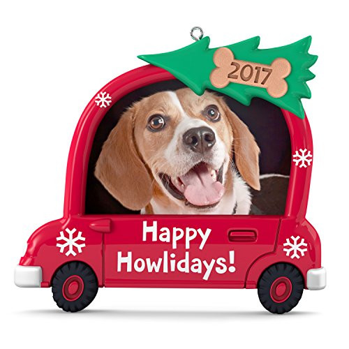 Hallmark Keepsake 2017 Happy Howlidays! Dog Picture Frame Dated Christmas Ornament