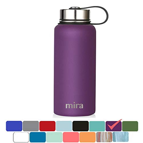 MIRA 32 Oz Stainless Steel Vacuum Insulated Wide Mouth Water Bottle | Thermos Keeps Cold for 24 hours, Hot for 12 hours | Double Wall Powder Coated Travel Flask | Iris MIRA 32 Oz Stainless Steel Vacuum Insulated Wide Mouth Water Bottle | Thermos Keeps Cold for 24 hours, Hot for 12 hours | Double Wall Powder Coated Travel Flask | Iris