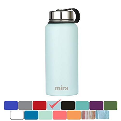 MIRA 32 oz Stainless Steel Vacuum Insulated Wide Mouth Water Bottle | Thermos Keeps Cold for 24 hours, Hot for 12 hours | Double Wall Powder Coated Travel Flask | Pearl Blue MIRA 32 oz Stainless Steel Vacuum Insulated Wide Mouth Water Bottle | Thermos Keeps Cold for 24 hours, Hot for 12 hours | Double Wall Powder Coated Travel Flask | Pearl Blue