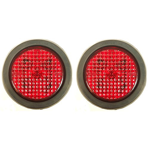 TecNiq LED Lights - 4" Round Stop Turn Tail Light (Pair) - Made in the USA - Truck Trailer RV