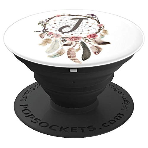 Monogram Letter J Dream Catcher PopSockets Grip and Stand for Phones and Tablets