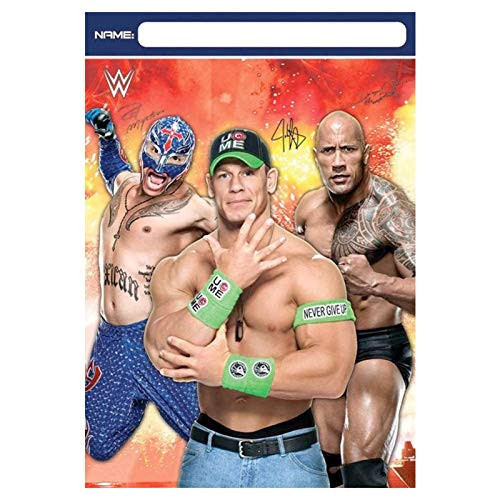 amscan WWE Plastic Loot Favor Bags 8 Pack