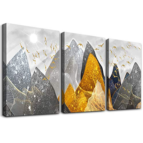 mountain Abstract wall art for living room 3 piece inspirational wall Decor for bedroom Canvas Pictures Artwork Home bathroom decor wall art modern family wall Decorations office farmhouse for wall