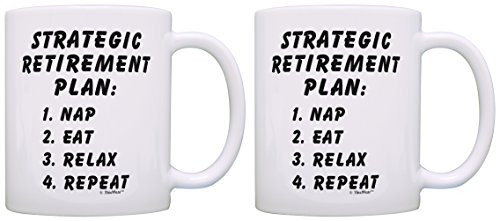 Retirement Gag Gifts Strategic Retirement Plan Funny Retired Gifts for Women 2 Pack Gift Coffee Mugs Tea Cups White Retirement Gag Gifts Strategic Retirement Plan Funny Retired Gifts for Women 2 Pack Gift Coffee Mugs Tea Cups White