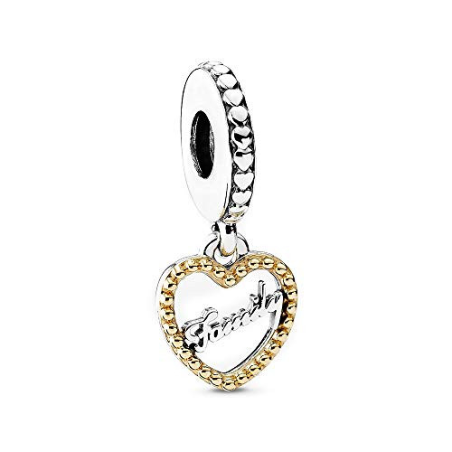 Family Script Dangle Charm 925 Sterling Silver Charm Bead Fit Pandora Bracelets DIY Jewelry Making