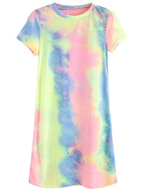 Romwe Women s Summer Casual Short Sleeve Tunic Dress Tie Dye TShirt Dress Multicolor M Romwe Women s Summer Casual Short Sleeve Tunic Dress Tie Dye TShirt Dress Multicolor M